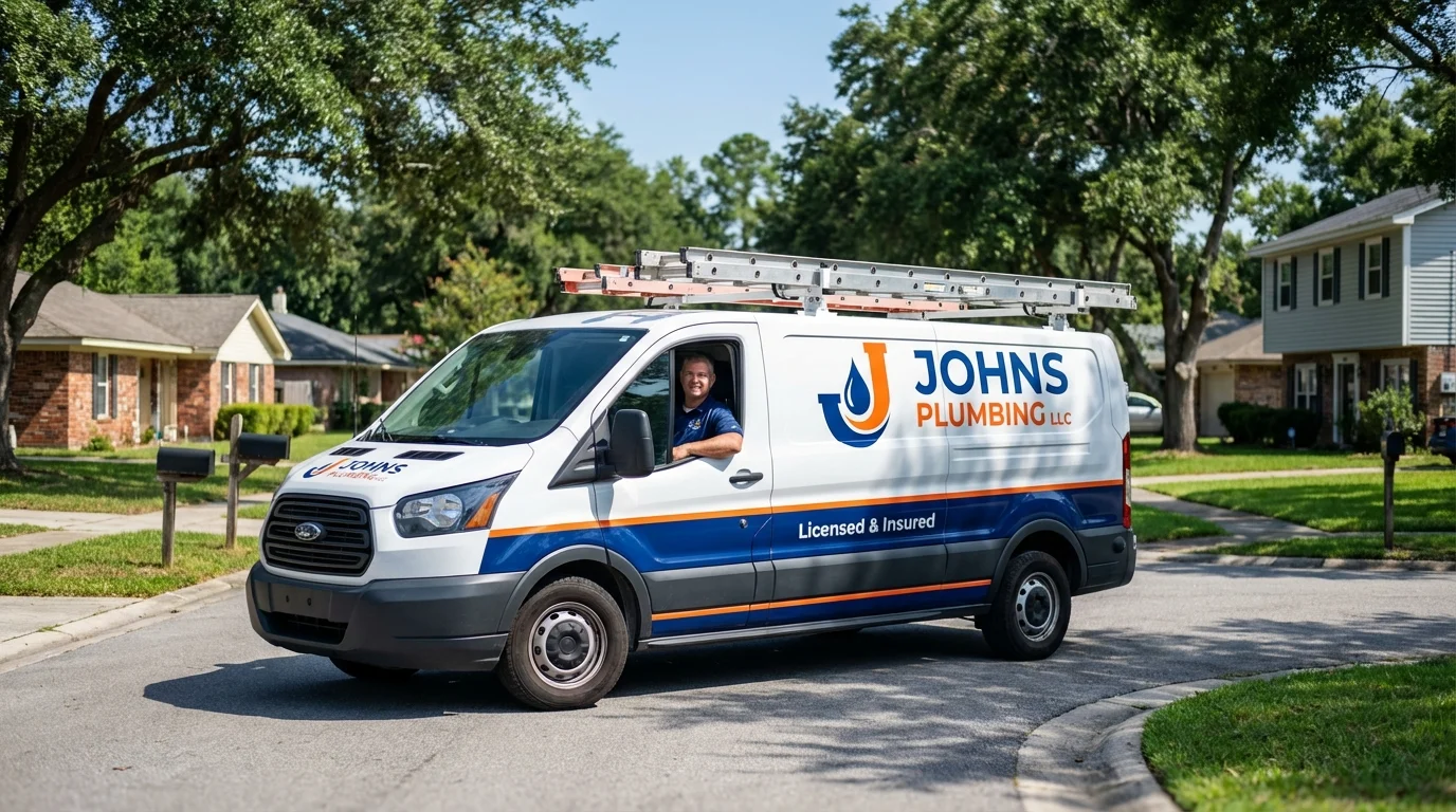 Johns Plumbing LLC service van in Mount Hope, WV