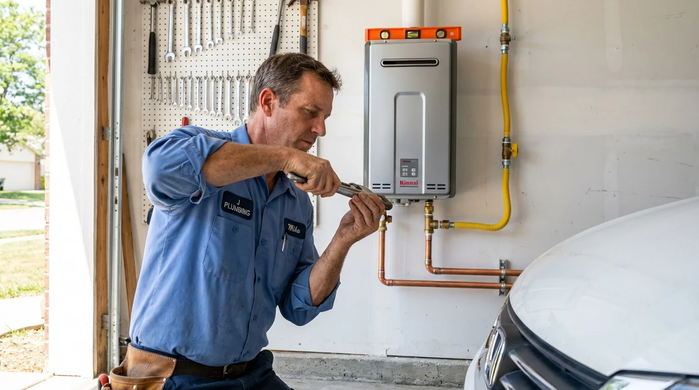 Tankless water heater installation by a Johns Plumbing LLC plumber in Mount Hope